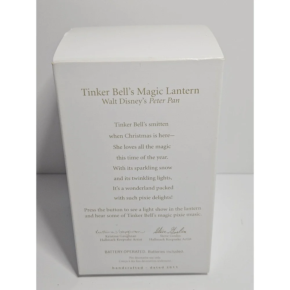2011 Hallmark Tinker Bell's Magic Lantern Disney Ornament Light Sound QXD1647